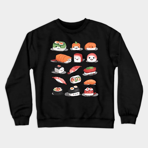 Kawaii Sushi Crewneck Sweatshirt by animegirlnft